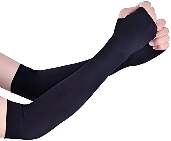 Black_Nylon_Uv_Protection_Arm_Sleeves_Gloves_For_Women_&_Girls_(Pack_of_2)