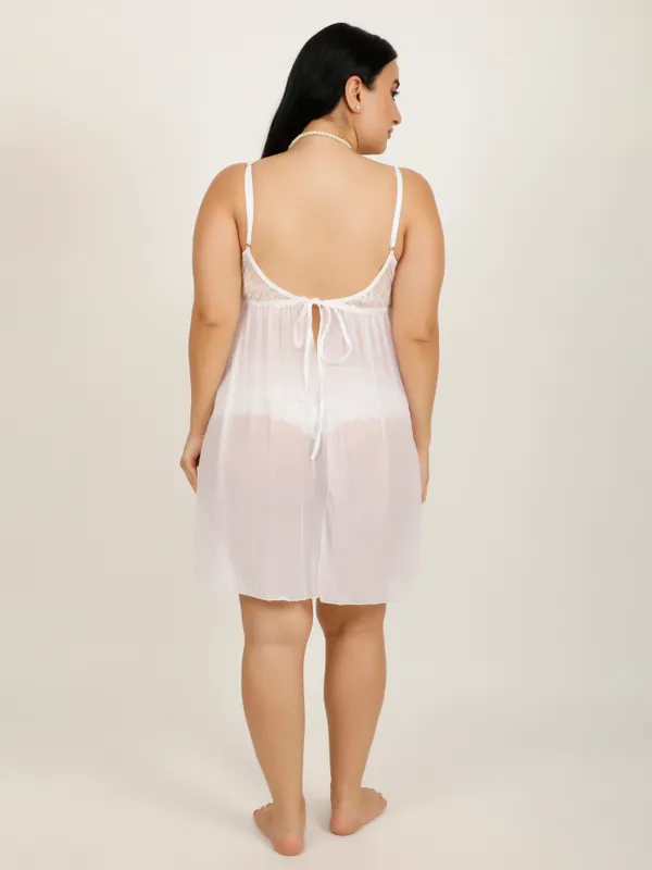 White_Power_Net_Baby_Doll_Lingerie_For_Women_&_Girls