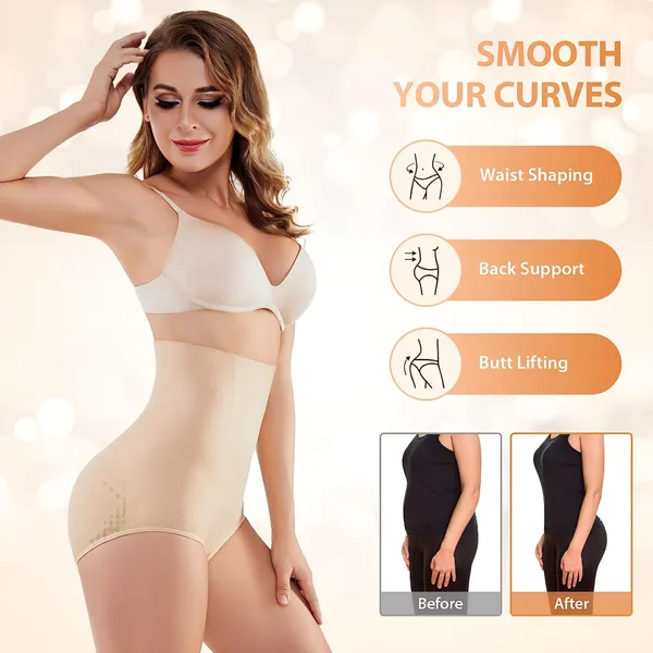 Beige_Nylon_Tummy_Shaper_For_Women_&_Girls