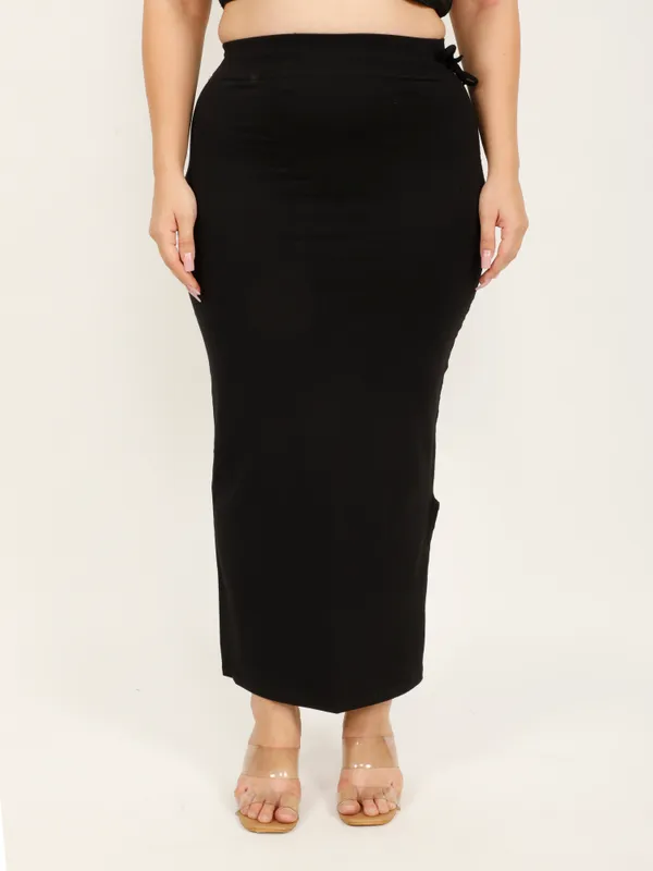 Black_Cotton_Saree_Shapewear_For_Women_&_Girls