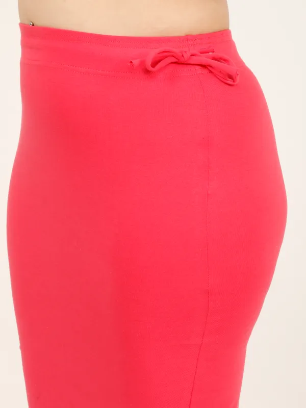Carrot_Red_Cotton_Saree_Shapewear_For_Women_&_Girls