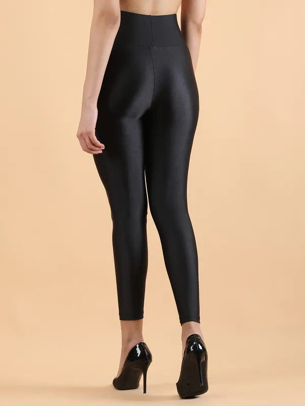 Black_Nylon_High_Waist_Shimmer_&_Glossy_Leggings_For_Women_&_Girls