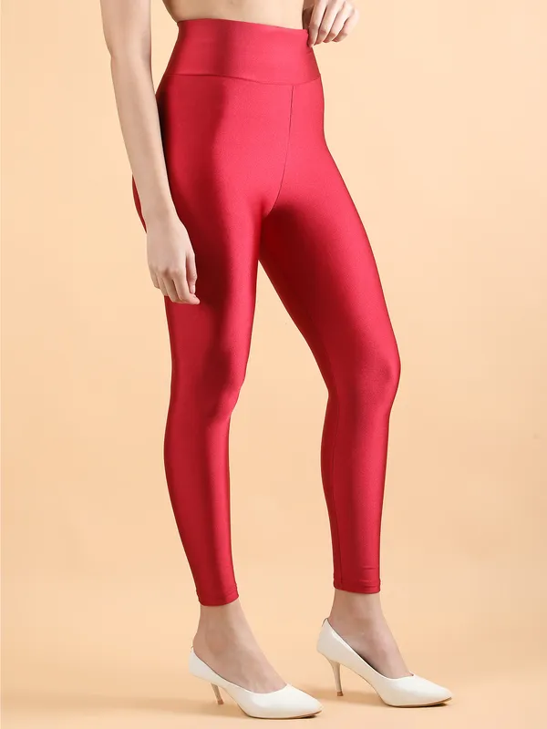 Luxe_Premium_Maroon_High_Waist_Metallic_Shimmer_&_Glossy_Leggings_For_Women_&_Girls