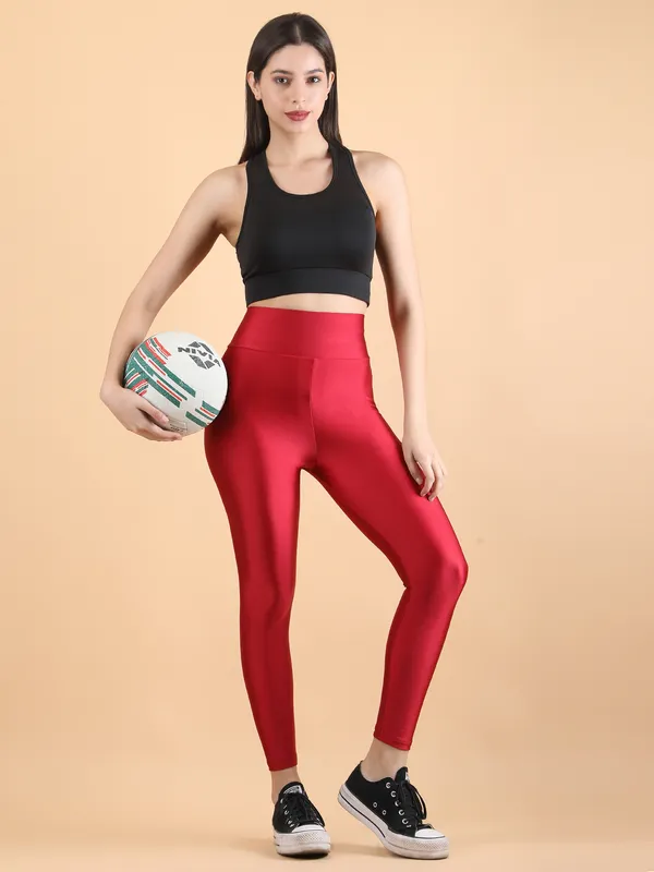 Luxe_Premium_Maroon_High_Waist_Metallic_Shimmer_&_Glossy_Leggings_For_Women_&_Girls
