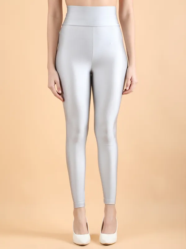 Silver_Nylon_High_Waist_Shimmer_&_Glossy_Leggings_For_Women_&_Girls