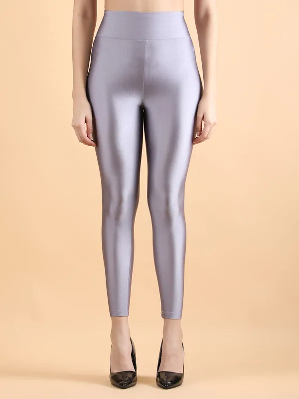 Steel_Grey_Nylon_High_Waist_Shimmer_&_Glossy_Leggings_For_Women_&_Girls
