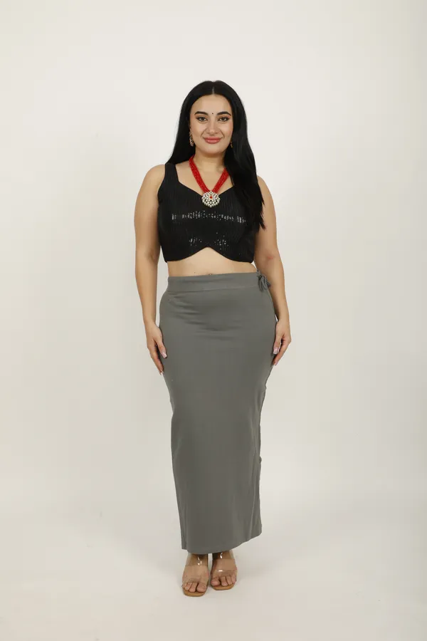 Grey_Cotton_Saree_Shapewear_For_Women_&_Girls