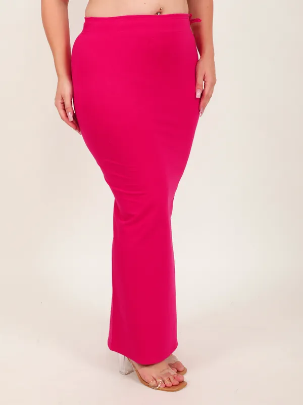 Magenta_Cotton_Saree_Shapewear_For_Women_&_Girls