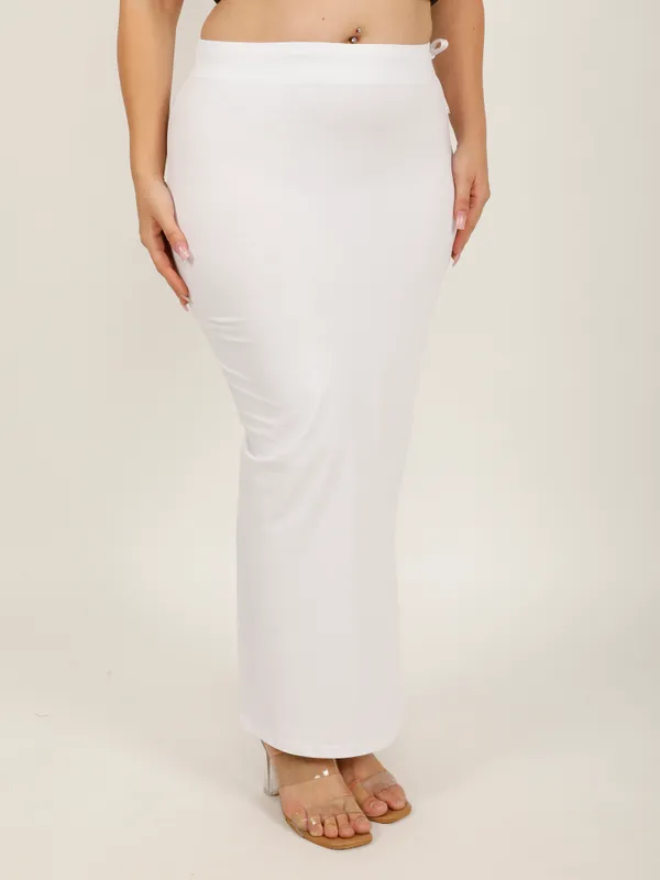 White_Cotton_Saree_Shapewear_For_Women_&_Girls