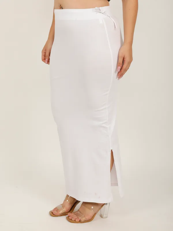 White_Cotton_Saree_Shapewear_For_Women_&_Girls
