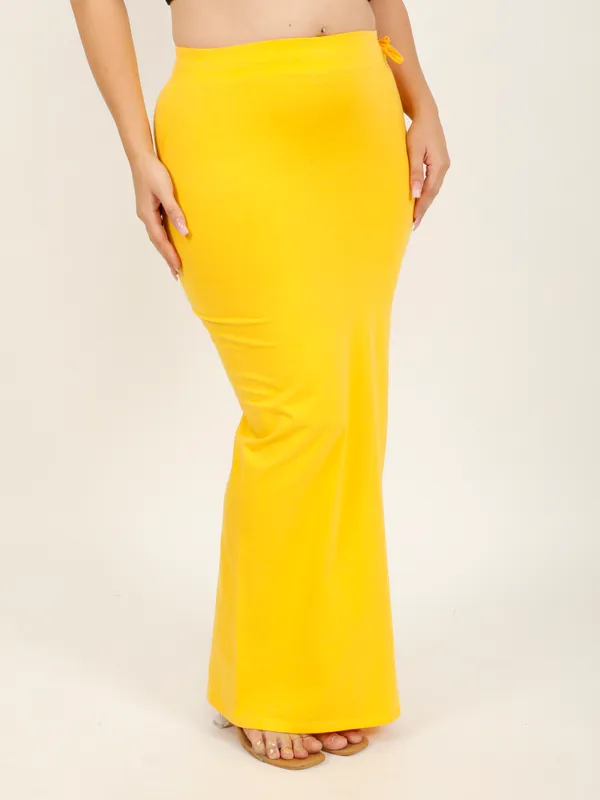 Yellow_Cotton_Saree_Shapewear_For_Women_&_Girls