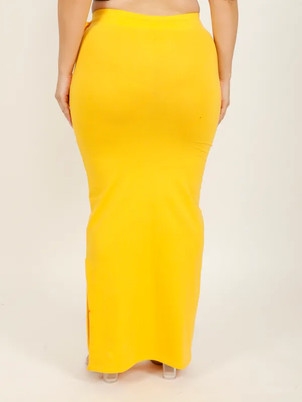 Yellow_Cotton_Saree_Shapewear_For_Women_&_Girls