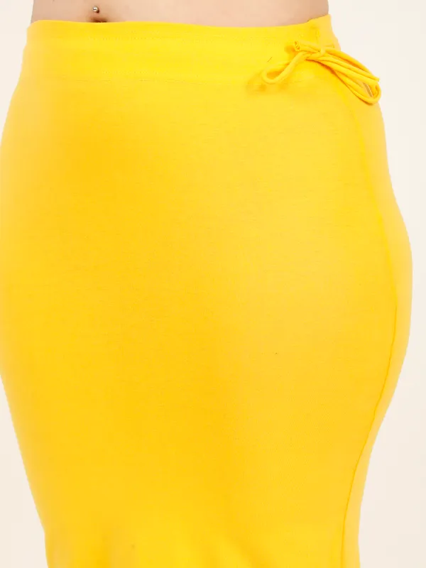 Yellow_Cotton_Saree_Shapewear_For_Women_&_Girls