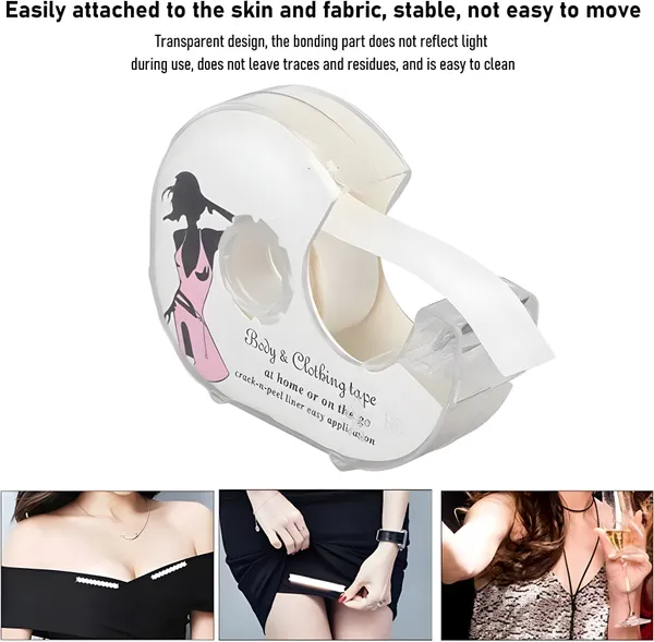 White_Fabric_Double-Sided_Body_Tape_For_Women_&_Girls