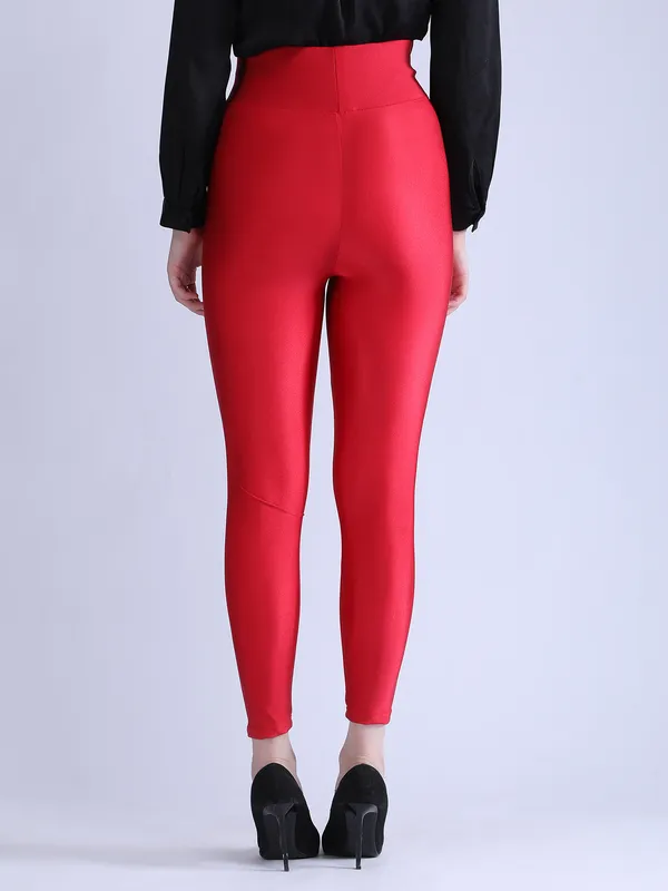 Red_Premium_Luxe_Shimmer_High_Waist_Broad_Belt_Glossy_Leggings_For_Women_&_Girls