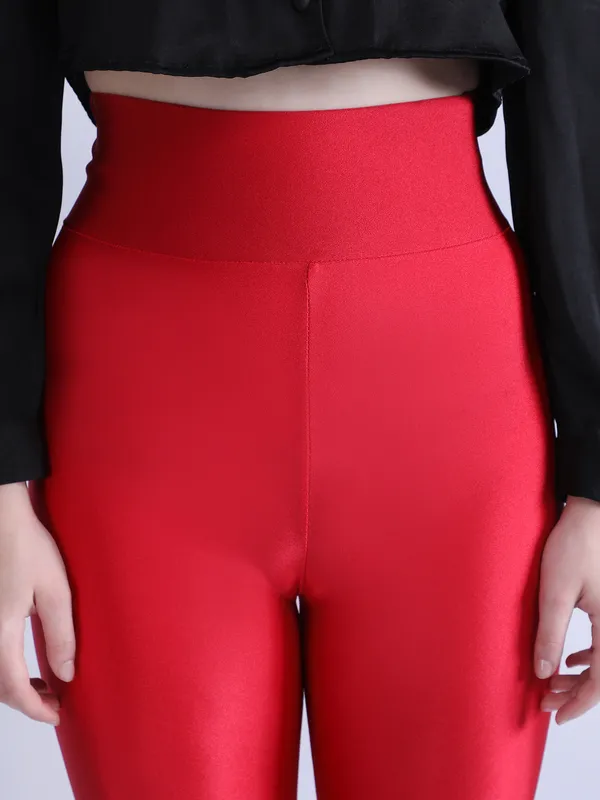 Red_Premium_Luxe_Shimmer_High_Waist_Broad_Belt_Glossy_Leggings_For_Women_&_Girls