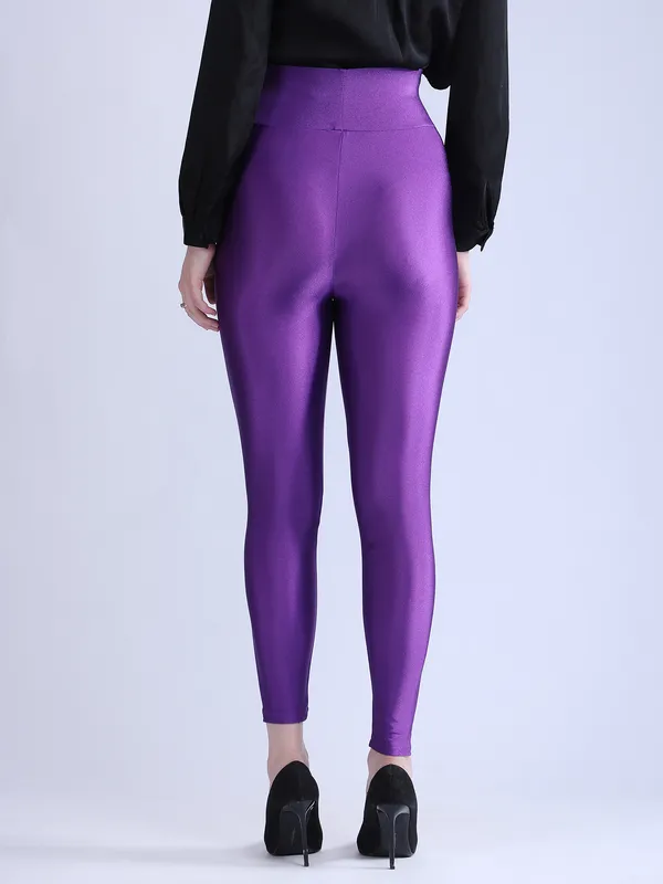 Purple_Premium_Luxe_Shimmer_High_Waist_Broad_Belt_Glossy_Leggings_For_Women_&_Girls