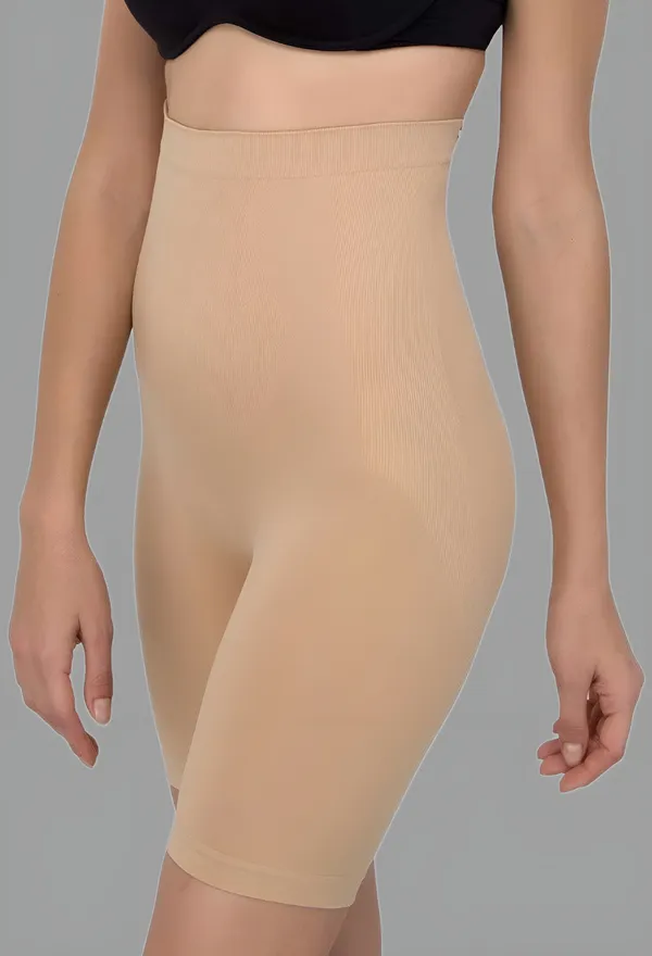 Beige_Nylon_Tummy_And_Thigh_Shaper_For_Women_&_Girls