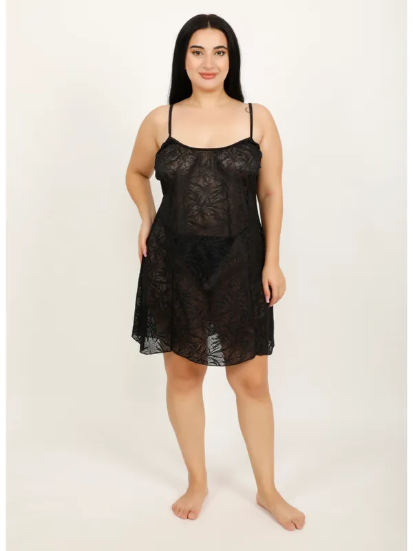Black_Power_Net_Baby_Doll_Lingerie_For_Women_&_Girls