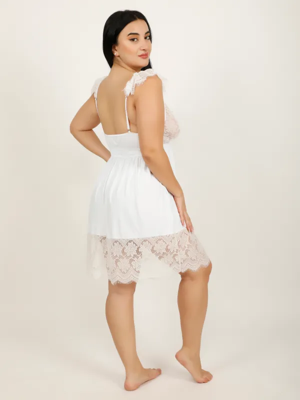 White_Power_Net_Baby_Doll_Lingerie_For_Women_&_Girls
