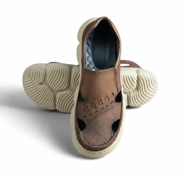 1060_brown_-_Men’s_Premium_Brown_Comfort_Casual_Slip-On_Sandals