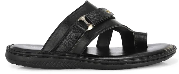 KASTAVA_Cross_Strap_Synthetic_Toe_Ring_Men_Sandals_(Black)