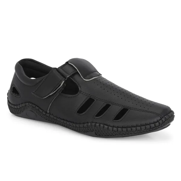 KASTAVA_Premium_Cushioned_Fisherman_Men_Sandals_(Black)