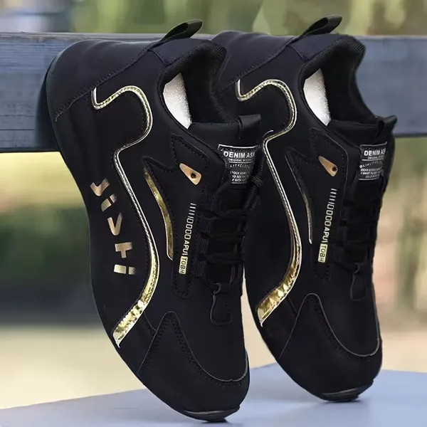 888_Men’s_White_&_Black_Casual_Sneakers_with_Gold_Accent