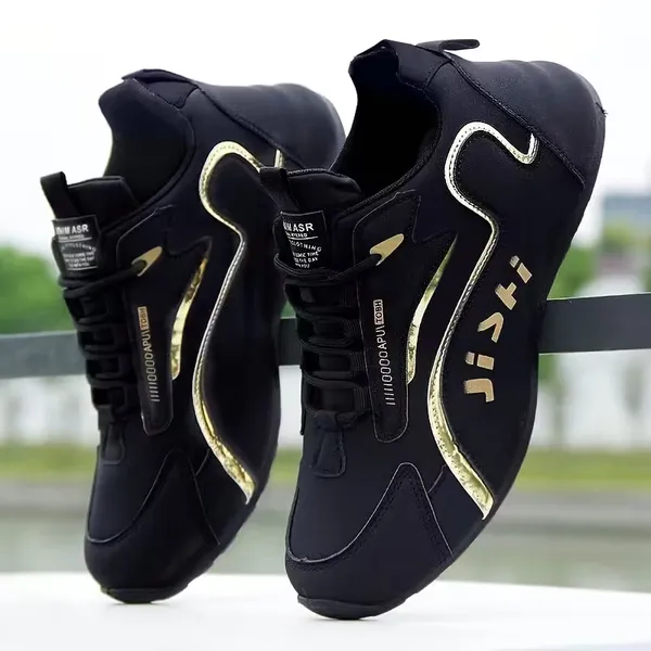 888_Men’s_White_&_Black_Casual_Sneakers_with_Gold_Accent