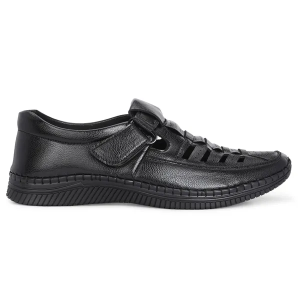 KASTAVA_Premium_Cushioned_Fisherman_Men_Sandals_(Black)