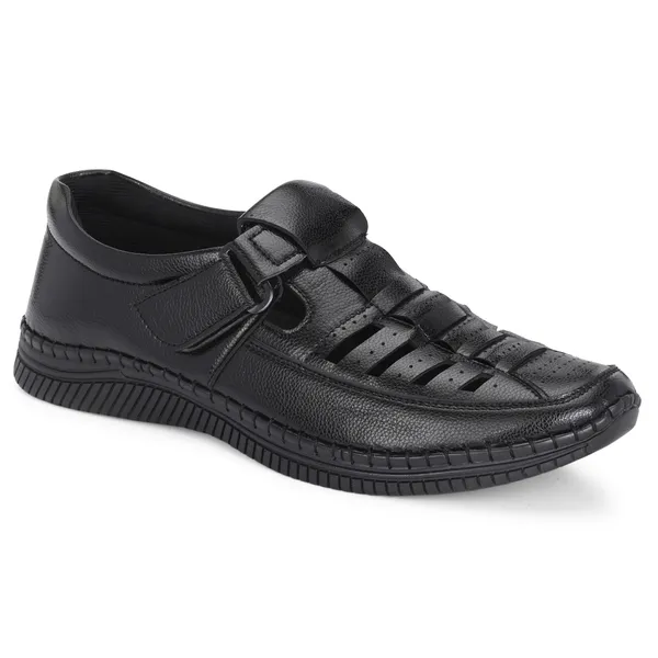 KASTAVA_Premium_Cushioned_Fisherman_Men_Sandals_(Black)