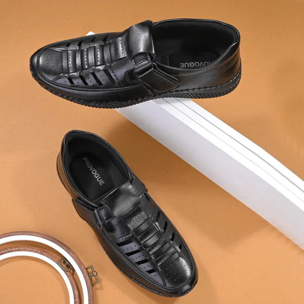 KASTAVA_Premium_Cushioned_Fisherman_Men_Sandals_(Black)