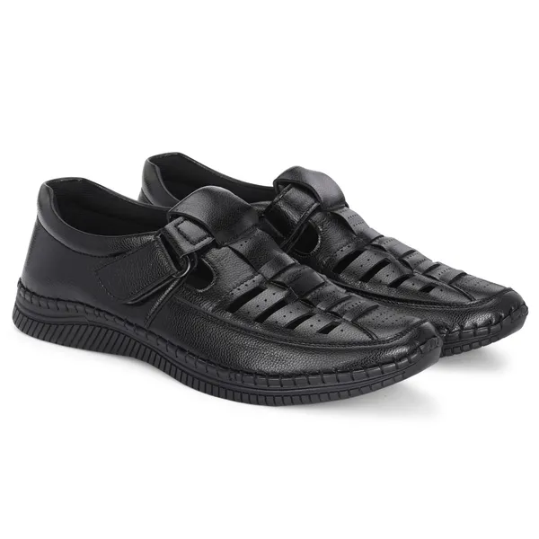 KASTAVA_Premium_Cushioned_Fisherman_Men_Sandals_(Black)