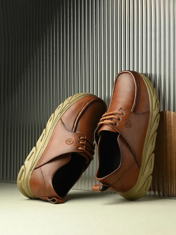 KASTAVA_Casual_Shoes,_Tan_Lace_Up_Sneakers_For_Men_(Tan)
