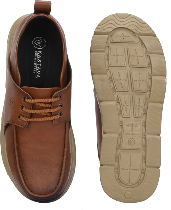 KASTAVA_Casual_Shoes,_Tan_Lace_Up_Sneakers_For_Men_(Tan)