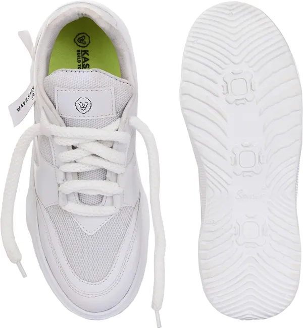 White_Synthetic_Leather_Lace-Ups_Casuals_Shoes_For_Men