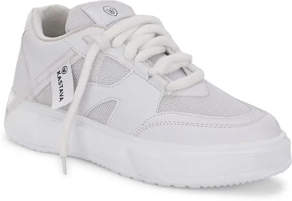 White_Synthetic_Leather_Lace-Ups_Casuals_Shoes_For_Men