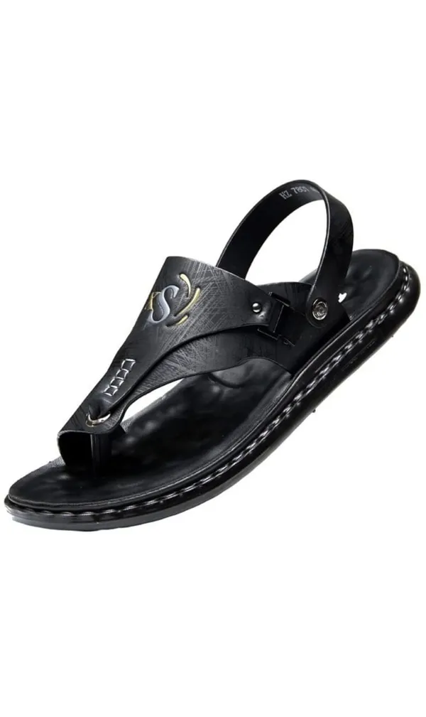 Black_Peshwari_Cum_Casual_Synthetic_Leather_Sandal_And_Slipper_For_Men-_Kastava