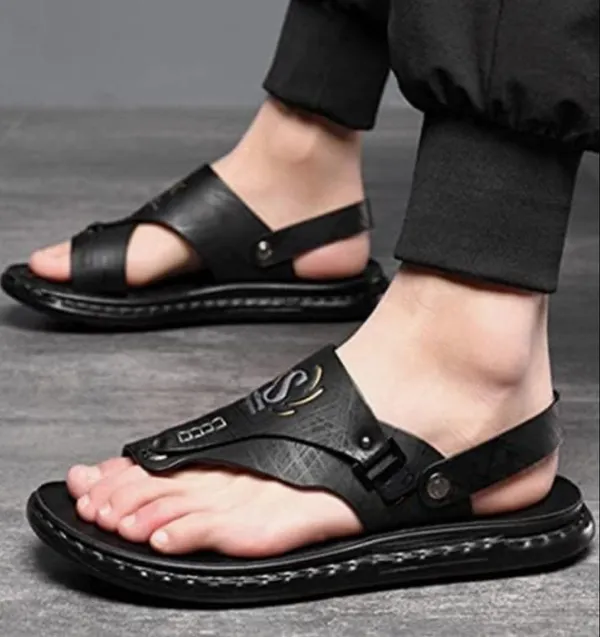 Black_Peshwari_Cum_Casual_Synthetic_Leather_Sandal_And_Slipper_For_Men-_Kastava
