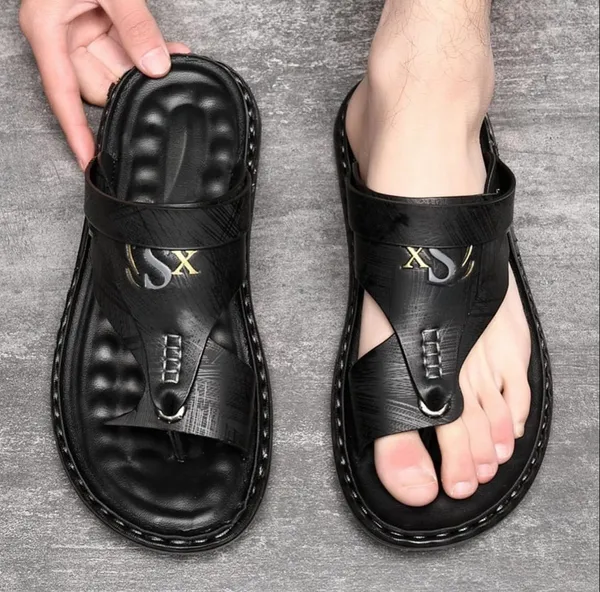 Black_Peshwari_Cum_Casual_Synthetic_Leather_Sandal_And_Slipper_For_Men-_Kastava