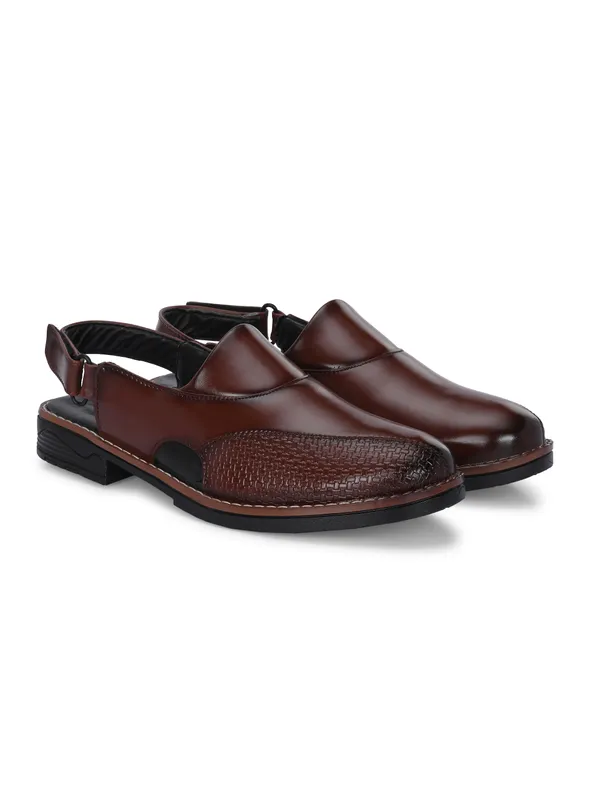 Brown_Premium_Synthetic_Peshawari_Men_Sandals-Kastava