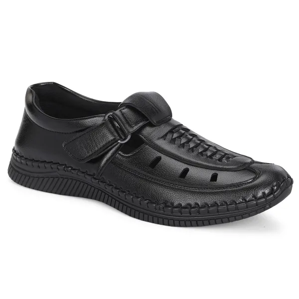 KASTAVA_Premium_Cushioned_Fisherman_Men_Sandals_(Black)