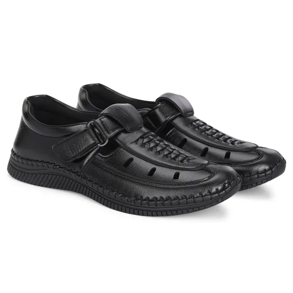 KASTAVA_Premium_Cushioned_Fisherman_Men_Sandals_(Black)