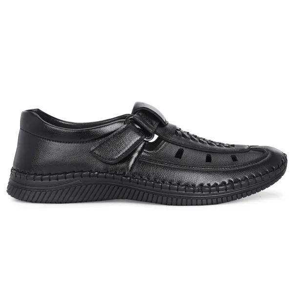 KASTAVA_Premium_Cushioned_Fisherman_Men_Sandals_(Black)
