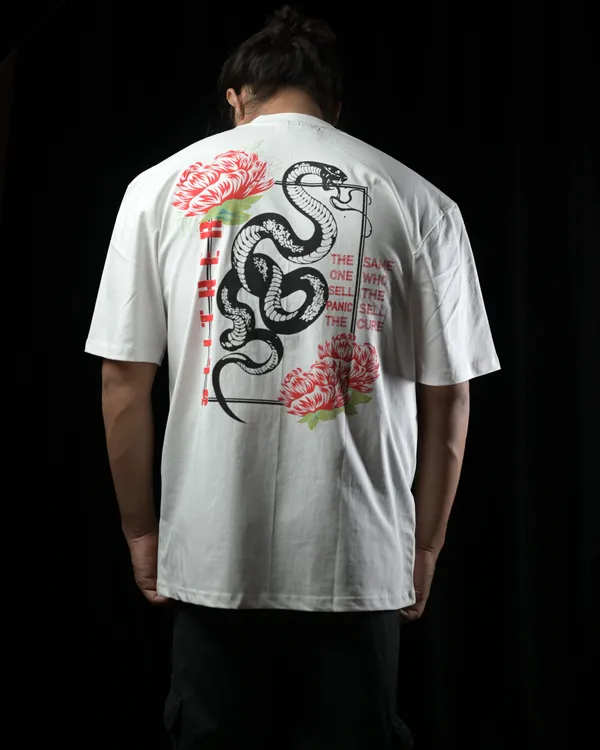 White_Slither_&_Shine_Printed_Cotton_T-Shirt_For_Men