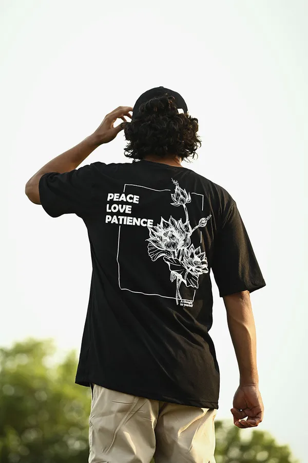 Black_&_White_Peace_Love_Patience_Cotton_T-Shirt_for_Men_–_Motivational_Print