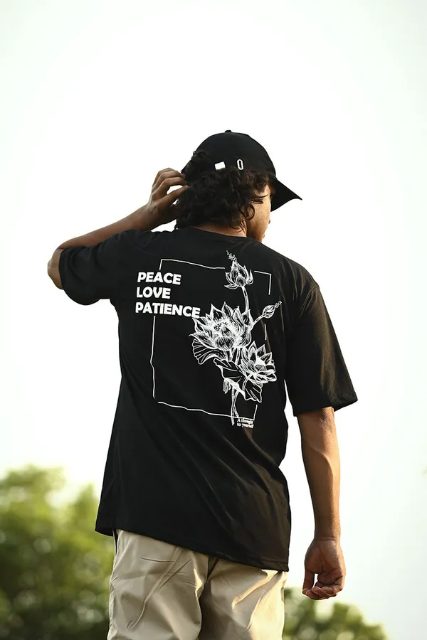 Black_&_White_Peace_Love_Patience_Cotton_T-Shirt_for_Men_–_Motivational_Print