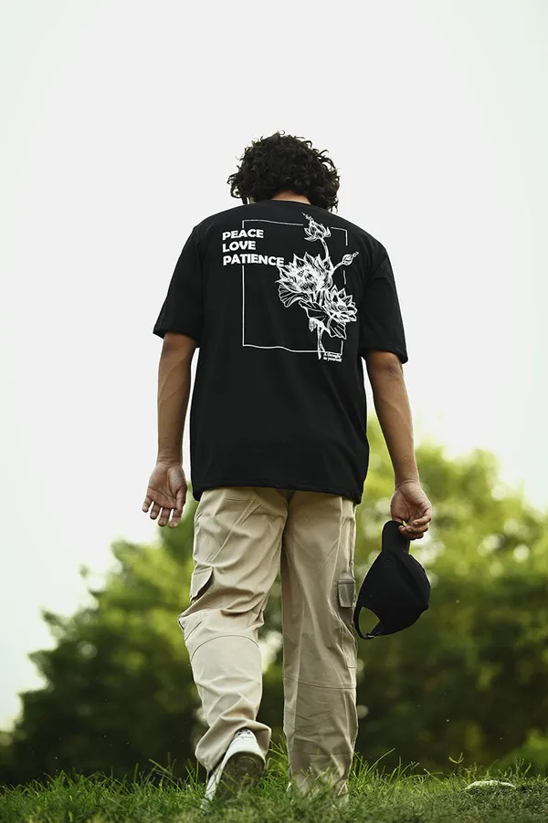 Black_&_White_Peace_Love_Patience_Cotton_T-Shirt_for_Men_–_Motivational_Print