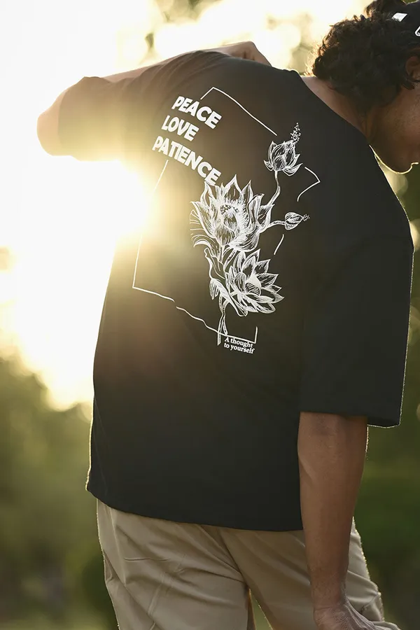 Black_&_White_Peace_Love_Patience_Cotton_T-Shirt_for_Men_–_Motivational_Print