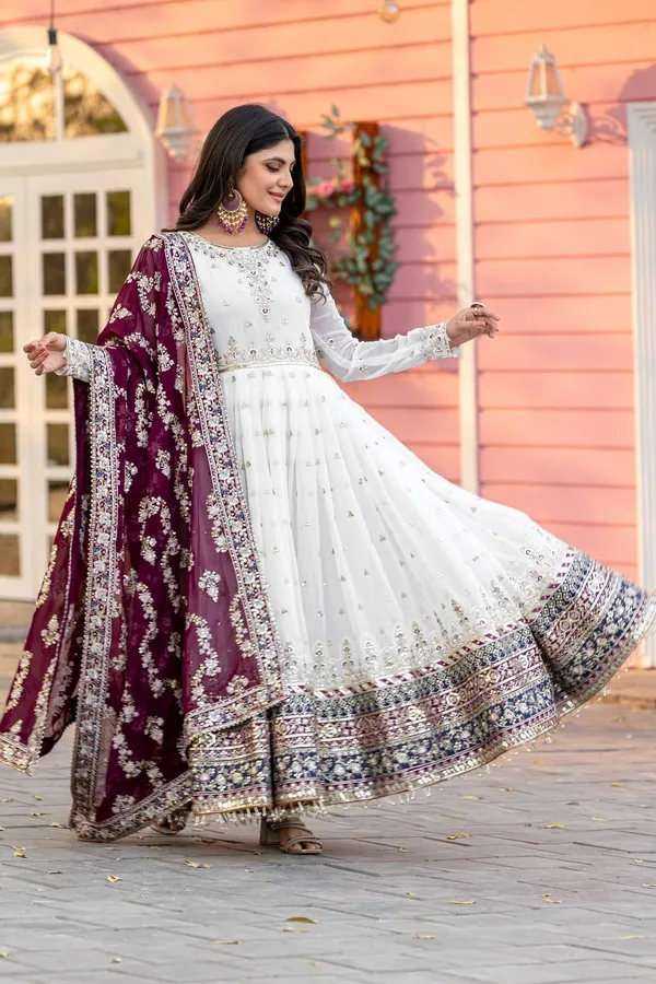 Party_Wear_Look_Heavy_Faux_Georgette_Gown_Dupatta_Bottom_Set
